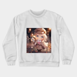 Chibi Cute Detective Girl Anime Crewneck Sweatshirt